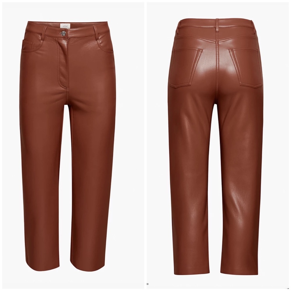 NEW Aritzia vegan leather Melina crop